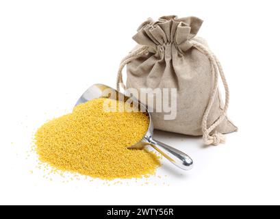 Millet on white background Stock Photo