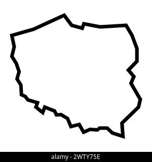 vector poland outline map on white background Stock Vector