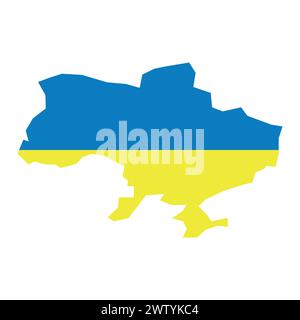 vector ukraine map flag on white background Stock Vector