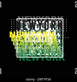 New York Typography Colourful  shirt poster graphic print design vector Stock Vector
