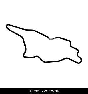 Georgia country simplified map. Thick black outline contour. Simple vector icon Stock Vector