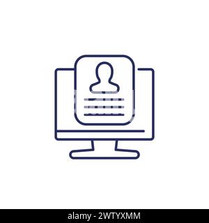 account line icon on white Stock Vector