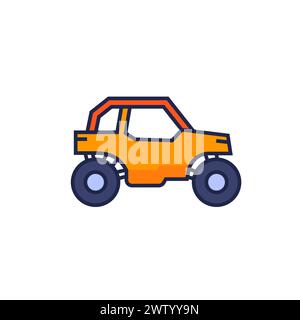 UTV, buggy car icon with outline Stock Vector