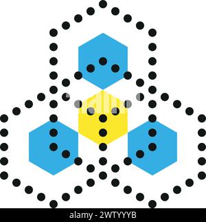 Abstract hexagon shape logo. Geometric company style Stock Vector