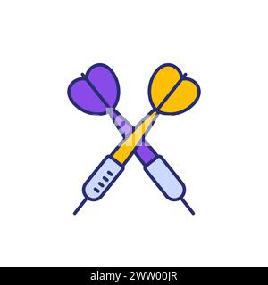 Dart icon on white with outline Stock Vector
