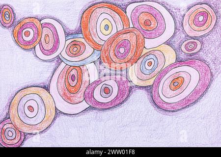 Polka dot pattern of abstract large filled circles. The dabbing technique near the edges gives a soft focus effect due to the altered surface roughnes Stock Photo