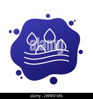 Absorption, absorb water line icon, vector Stock Vector
