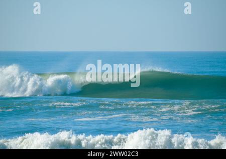 Blue Wave Crashing in Huntington Beach Stock Photo