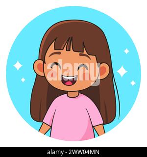 Smiling girl. Happy child. Avatar for social networks. Vector illustration. Stock Vector