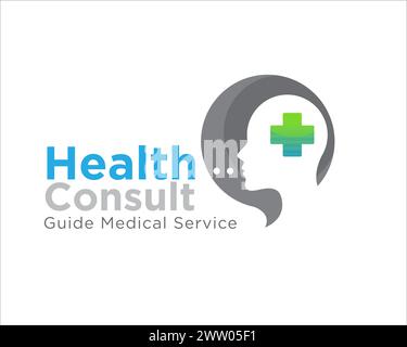 mind health consult logo designs for medical service Stock Vector