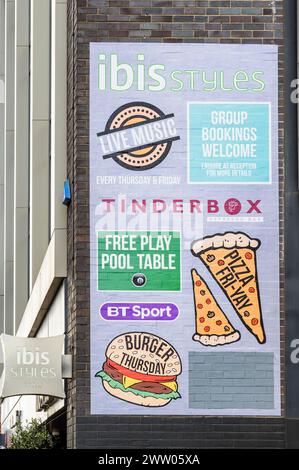 Ibis Styles Hotel sign, Waterloo Street, Glasgow, Scotland, UK, Europe Stock Photo