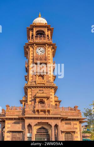 Famous victorian Clock Tower in the old blue city of Jodhpur in Rajasthan, India Stock Photo