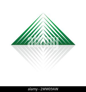 Dynamic, Powerful and Upward LIfting Futuristic Pyramid Vector Icon. Stock Vector
