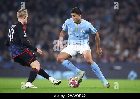 Rodri of Manchester City during the UEFA Champions League Round of 16 match between Manchester City and FC Copenhagen at the Etihad Stadium on March 6th 2024 in Manchester, England. (Photo by Daniel Chesterton/phcimages.com) Stock Photo