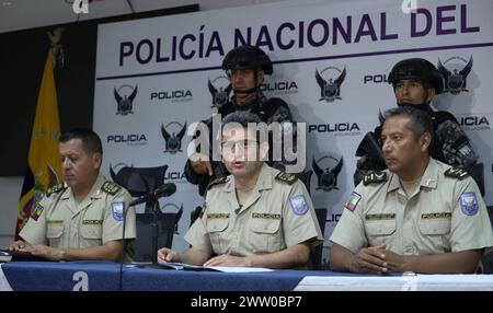 GYE-PLAN FICE Guayaquil, miercoles 20 de marzo del 2024 Mediante rueda de prensa la Policia Nacional dio detalles sobre la puesta en marcha del plan Fuerza Investigativa Contra la Extorsion , FICE. En la grafica general de Distrito Freddy Sarzosa, director general de investigaciones, General Victor Herrera, comandante de la zona 8 y Crnl. Marco Narvaez, sub comandante zona 8. Fotos:CÃ sar Munoz/API Guayaquil Guayas Ecuador CLJ-GYE-PLANFICE-99466db19e5e26405d777f325e436aba *** GYE PLAN FICE Guayaquil, Wednesday, March 20, 2024 Through a press conference the National Police gave details about th Stock Photo