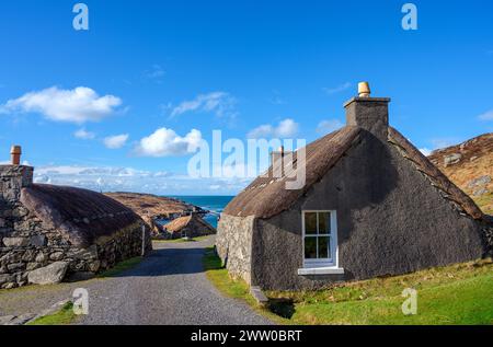 Garenin Blackhouse Village, Gearrannan, Isle of Lewis, Outer Hebrides, Scotland, UK Stock Photo