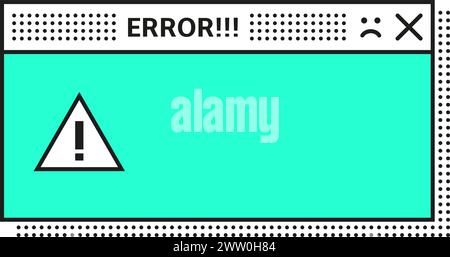 Vintage error window. Retro pc message template Stock Vector