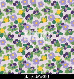 Flower pattern with leaves. Floral bouquets flower compositions. Floral pattern. Stock Vector