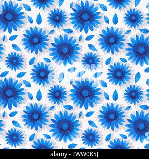 Flower pattern with leaves. Floral bouquets flower compositions. Floral pattern. Stock Vector