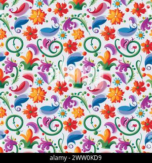 Flower pattern with leaves. Floral bouquets flower compositions. Floral pattern. Stock Vector