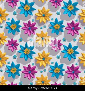 Flower pattern with leaves. Floral bouquets flower compositions. Floral pattern. Stock Vector