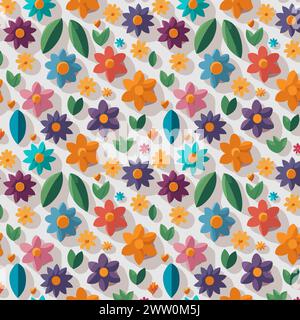 Flower pattern with leaves. Floral bouquets flower compositions. Floral pattern. Stock Vector