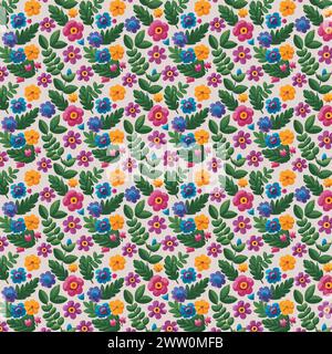 Flower pattern with leaves. Floral bouquets flower compositions. Floral pattern. Stock Vector
