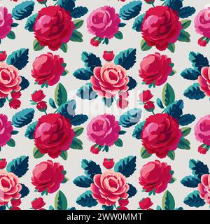 Flower pattern with leaves. Floral bouquets flower compositions. Floral pattern. Stock Vector
