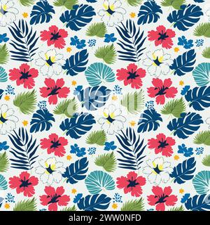 Flower pattern with leaves. Floral bouquets flower compositions. Floral pattern. Stock Vector