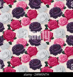 Flower pattern with leaves. Floral bouquets flower compositions. Floral pattern. Stock Vector