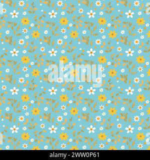 Flower pattern with leaves. Floral bouquets flower compositions. Floral pattern. Stock Vector