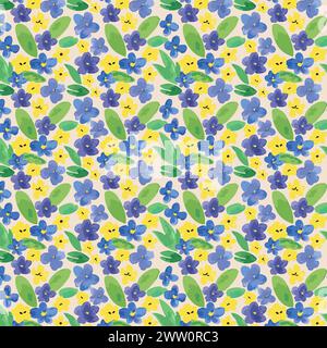 Flower pattern with leaves. Floral bouquets flower compositions. Floral pattern. Stock Vector