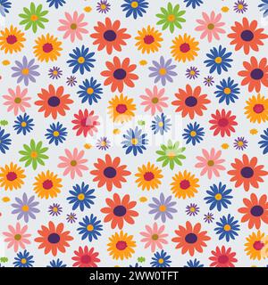Flower pattern with leaves. Floral bouquets flower compositions. Floral pattern. Stock Vector