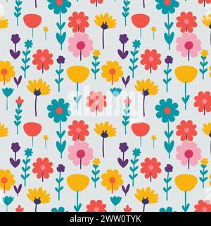 Flower pattern with leaves. Floral bouquets flower compositions. Floral pattern. Stock Vector