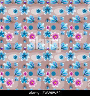Flower pattern with leaves. Floral bouquets flower compositions. Floral pattern. Stock Vector