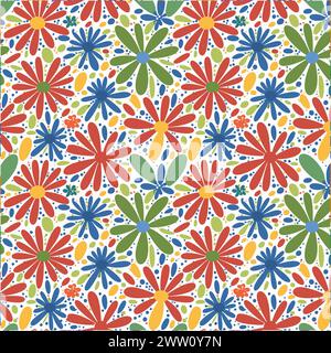 Flower pattern with leaves. Floral bouquets flower compositions. Floral pattern. Stock Vector