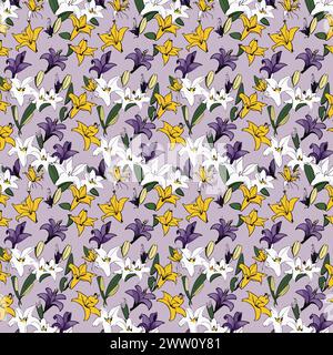 Flower pattern with leaves. Floral bouquets flower compositions. Floral pattern. Stock Vector