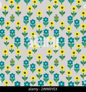 Flower pattern with leaves. Floral bouquets flower compositions. Floral pattern. Stock Vector