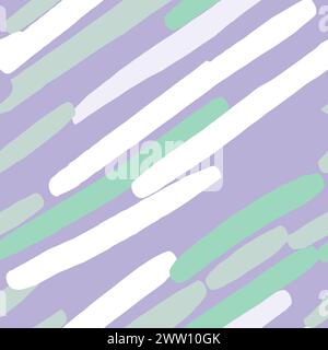 Various diagonal lines and stripes. Doodle thick strokes. Set of three colorful abstract seamless patterns. Hand drawn vector illustrations Abstract c Stock Vector
