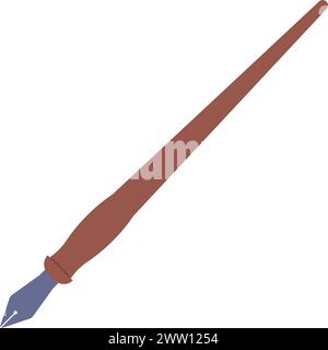 Nib ink pen color icon. Vintage calligraphy tool Stock Vector
