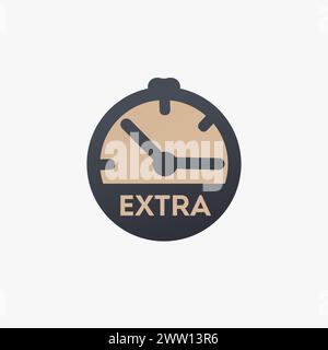 Extra time, extra minutes. Additional feature, opportunity. Stock vector illustration isolated on white background. Stock Vector