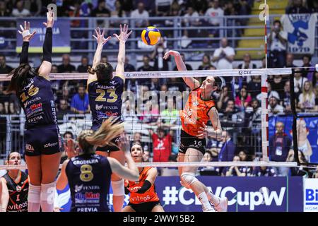 Turin, Italy. 20th Mar, 2024. 16b during Reale Mutua Fenera Chieri vs Viteos Neuchatel, Volleyball CEV Cup Women match in Turin, Italy, March 20 2024 Credit: Independent Photo Agency/Alamy Live News Stock Photo