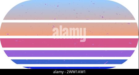 Sunrise sky striped shape. Abstract textured logo Stock Vector