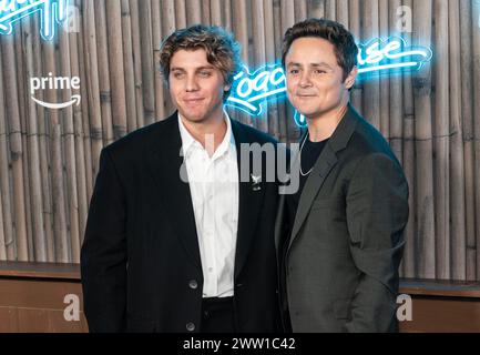 March 19, 2024, New York, New York, United States: Lukas Cage and Arturo Castro attend premiere of 'Road House' by Amazon MGM Studios at Jazz at Lincoln Center in New York (Credit Image: © Lev Radin/Pacific Press via ZUMA Press Wire) EDITORIAL USAGE ONLY! Not for Commercial USAGE! Stock Photo