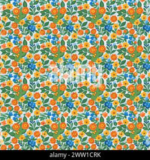 Flower pattern with leaves. Floral bouquets flower compositions. Floral pattern. Stock Vector