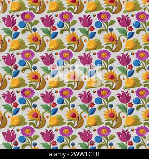 Flower pattern with leaves. Floral bouquets flower compositions. Floral pattern. Stock Vector