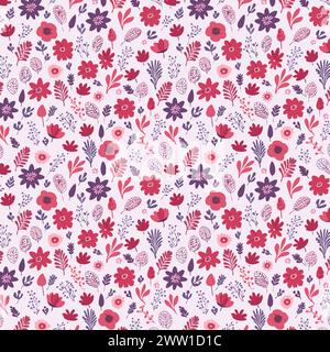 Flower pattern with leaves. Floral bouquets flower compositions. Floral pattern. Stock Vector