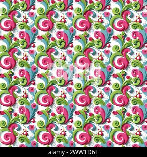 Flower pattern with leaves. Floral bouquets flower compositions. Floral pattern. Stock Vector
