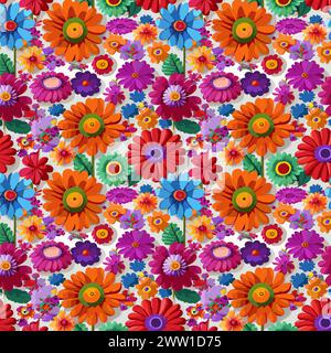 Flower pattern with leaves. Floral bouquets flower compositions. Floral pattern. Stock Vector