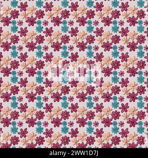 Flower pattern with leaves. Floral bouquets flower compositions. Floral pattern. Stock Vector